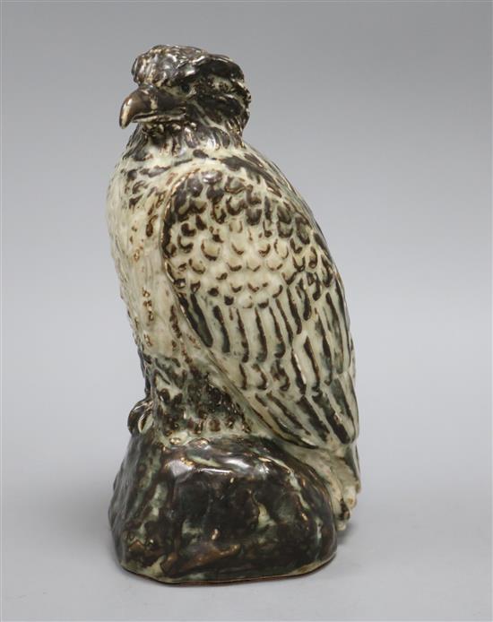 A Royal Copenhagen stoneware model of a Sea Eagle by Karl Larsen, 1976, No. 22605 21cm high